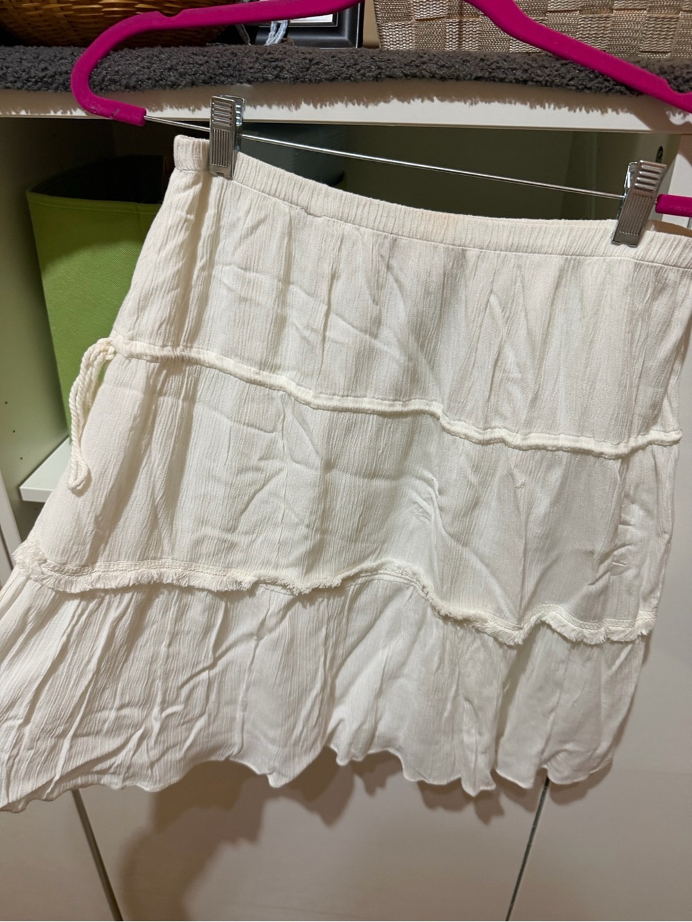 Max Studio Women’s Cream Tiered Boho Skirt - Lightweight Summer Style